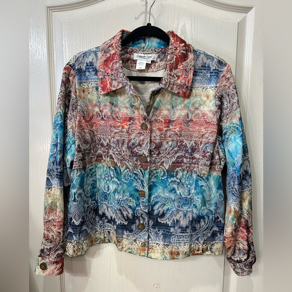 Coldwater Creek Multicolor Jacquard Jacket